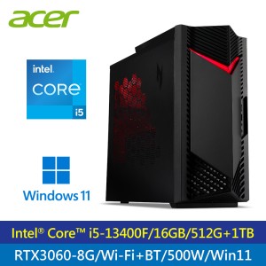 【Acer 宏碁】N50-650 13代i5+RTX3060 桌上型電腦 