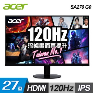 【Acer 宏碁】SA270 G0 27型 IPS 電腦螢幕